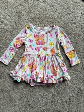 NWOT Little Legends Tencel Candy Print Long Sleeve Baby Dress